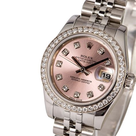 rolex women's watch diamonds|Rolex female with diamonds.